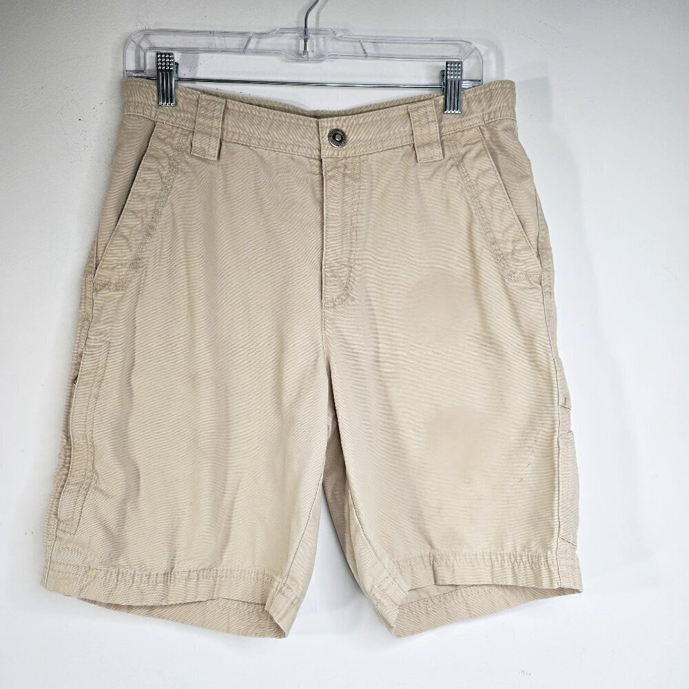 Columbia mens canvas utility shorts Tan size 30 work outdoors casual